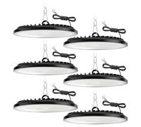ZXICH 200W UFO LED High Bay Light, 30000LM, 6000K blanc froid UFO LED atelier lumière, IP65 imperméable à l'eau lampe,Convient aux usines, garages et entrepôts (6 Pack,200W)