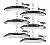 ZXICH UFO LED High Bay lumière 100W, Blanc Froid 6000K-6500K,15000LM, Projecteur LED Intérieur,IP65 Étanche Eclairage Atelier, Led Industriel pour Garage/Usine/Atelier/Parkings/Gymnase(100W, 6 Pack)