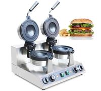 ZXINXIN Gaufrier Commercial pour Burger,Machine À Gaufres Électrique en Acier Inoxydable,Machine De Cuisson À Hamburger Antiadhésive pour Boulangeries Snack-Bar Double