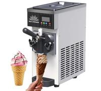 ZXINXIN Machine à Glace Commerciale Mono-Parfum, Machine à Glace Molle Commerciale, Panneau LCD autonettoyant, pré-Refroidissement, Machine à Desserts de comptoir pour Restaurants et boutiques White