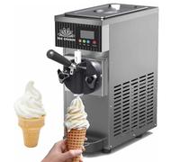 ZXINXIN Machine à Glace Commerciale Mono-Parfum, Machine à Glace Molle Commerciale, Panneau LCD autonettoyant, pré-Refroidissement, Machine à Desserts de comptoir pour Restaurants et boutiques Grey