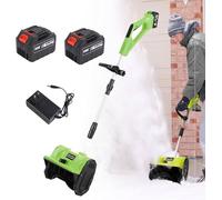ZXINXIN Pelle à Neige sans Fil 20 V, kit de souffleuse à Neige électrique 11 po, avec 2 Batteries 4,0 Ah et Chargeur Rapide, avec Affichage numérique Green