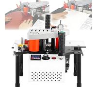 ZXINXIN Plaqueuse de Chants Portable, plaqueuse de Chants pour Le Travail du Bois, rectiligne, Courbe, Double Face, Colle, Vitesse de placage réglable de 2 à 6 m/Min White