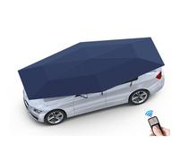 ZXINXIN Tente Parapluie de Voiture entièrement Automatique, Isolation Thermique extérieure, Parasol Pliant Portable pour abri d'auto, Protection Solaire sur Le Toit avec télécommande Blue-4.9m