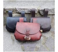 ZXKYZR8 Sac banane médiéval Renaissance vintage avec cordon de serrage, accessoire de costume pour viking, chevalier, pirate, cosplay, sac banane rétro en cuir pour sports de plein air pour homme et