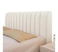 ZXLVCU Housses de Tête de Lit, Couvre-Tête De Lit Double en Velours Élastique, Housse de Protection Epaisse de Tête de Lit (200cm,Beige)