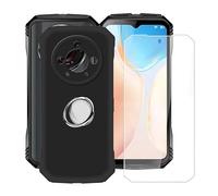 ZXLZKQ Coque pour Doogee V30 Pro (6.58") avec Verre Trempé + Rotation 360 Degrés Anneau Support, Ultra-Mince Noir Antichoc Silicone Souple TPU Housse Etui pour Doogee V30 Pro