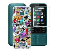 ZXLZKQ Coque pour Nokia 6300 4G (2.4") + Verre trempé, Transparent Antichoc et Anti-Rayures Souple Silicone TPU Housse Etui avec Protecteur D'écran pour Nokia 6300 4G - XS40