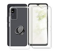 ZXLZKQ Coque pour TCL 40 NxtPaper 5G (6.6") avec Verre Trempé + Rotation 360 Degrés Anneau Support, Ultra-Mince Transparent Antichoc Silicone Souple TPU Housse Etui pour TCL 40 NxtPaper 5G