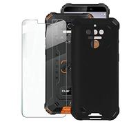 ZXLZKQ Coque Silicone + Verre trempé pour Oukitel WP5 (5.5 Pouces), Film Protection HD Glass téléphone Portable Etui Housse Silicone Souple Cover Bumper Noir TPU Case - Noir