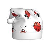 ZXMDZTSS Art Ladybug Tracks - Bonnet de Noël en peluche pour adulte - Confortable et festif - Pompon pour fêtes de Noël et vacances.