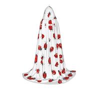 ZXMDZTSS Art Ladybug Tracks - Capes à capuche imprimées pour jeunes | Capes pour adolescents | Costume d'Halloween | Vêtements de fête réutilisables S