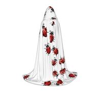 ZXMDZTSS Art Ladybug Tracks Print - Capes à capuche imprimées pour jeunes | Capes pour adolescents | Costume d'Halloween | Vêtements de fête réutilisables S