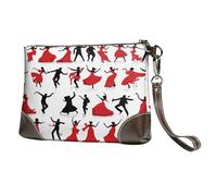 ZXMDZTSS Ballroom Dance - Pochette en cuir véritable de qualité supérieure avec dragonne convertible - 20,3 x 14 x 3,8 cm, design compact pour femme, prêt à offrir et résistant à l'eau