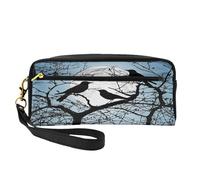 ZXMDZTSS Black Crow Birds - Trousse à crayons et trousse de maquillage personnalisable en cuir synthétique - Organiseur compact pour étudiants, artistes, voyages, Noir , Taille unique, Sac à dos