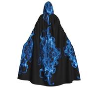 ZXMDZTSS Blue Flame - Cape à capuche pour adultes | Cape imprimée complète | Fermeture à cravate