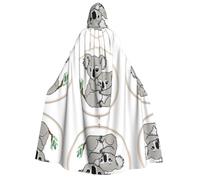 ZXMDZTSS Cape à capuche avec imprimé koala mignon pour maman et bébé - Cape à capuche pour adultes | Cape imprimée | Fermeture à nouer