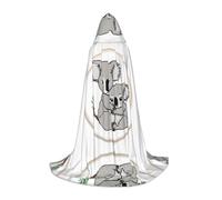 ZXMDZTSS Cape à capuche imprimée koala pour maman et bébé | Capes pour adolescents | Costume d'Halloween | Vêtements de fête réutilisables S