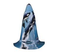 ZXMDZTSS Capes à capuche à imprimé baleine pour jeunes | Capes pour adolescents | Costume d'Halloween | Vêtements de fête réutilisables M