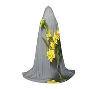ZXMDZTSS Capes à capuche imprimées de fleurs de narcisse pour jeunes | Capes pour adolescents | Costume d'Halloween | Vêtement de fête réutilisable M