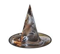 ZXMDZTSS Chapeau d'Halloween imprimé écureuil mignon pour adultes | Tenue de festival | Accessoire de costume de sorcière | Tissu Oxford 3 pièces