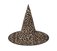 ZXMDZTSS Chapeau d'Halloween imprimé léopard pour adultes | Tenue de festival | Accessoire de costume de sorcière | Tissu Oxford 1 pièce