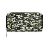 ZXMDZTSS Cold Tree Camouflage - Portefeuille à fermeture éclair en cuir véritable pour femme avec poche pour téléphone - Pochette élégante pour un usage quotidien, les voyages et les cadeaux (design