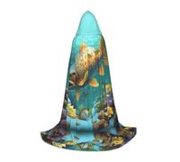 ZXMDZTSS Colorful fish under the sea - Capes à capuche imprimées pour jeunes | Capes pour adolescents | Costume d'Halloween | Vêtements de fête réutilisables L