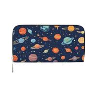ZXMDZTSS Constellation Star Clusters Galaxies - Portefeuille en cuir véritable à fermeture éclair pour femme avec poche pour téléphone - Pochette élégante pour un usage quotidien, les voyages et les
