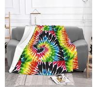 ZXMDZTSS Couverture en flanelle douce et légère à imprimé tie dye hippie pour lit, canapé, camping, voyage, 101,6 x 76,2 cm