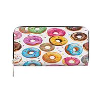 ZXMDZTSS Donut - Portefeuille en cuir véritable avec fermeture éclair pour femme avec poche pour téléphone - Pochette élégante pour un usage quotidien, les voyages et les cadeaux (design portable de