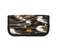 ZXMDZTSS Eagle on The Branch - Trousse à stylos en toile - Design élégant bicolore | Organiseur de maquillage et de papeterie pour l'école, les voyages, Noir , Taille unique, Sac de voyage
