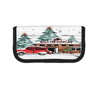 ZXMDZTSS Farmhouse Christmas - Trousse à stylos en toile - Design élégant bicolore | Organiseur de maquillage et de papeterie pour l'école, les voyages, Noir , Taille unique, Sac de voyage