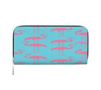 ZXMDZTSS Flamingo - Portefeuille en cuir véritable avec fermeture éclair pour femme avec poche pour téléphone - Pochette élégante pour un usage quotidien, les voyages et les cadeaux (design portable