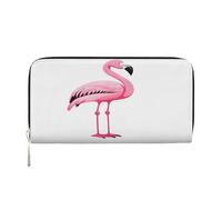 ZXMDZTSS Flamingo - Portefeuille en cuir véritable avec fermeture éclair pour femme avec poche pour téléphone - Pochette élégante pour un usage quotidien, les voyages et les cadeaux (design portable