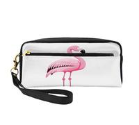 ZXMDZTSS Flamingo - Trousse à crayons et trousse de maquillage personnalisable en cuir synthétique - Organiseur compact pour étudiants, artistes, voyages, Noir , Taille unique, Sac à dos décontracté