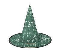 ZXMDZTSS Formulas Shapes Theory Math Leçon Word - Chapeau d'Halloween imprimé pour adultes | Vêtements de festival | Accessoire de costume de sorcière | Tissu Oxford 1 pièce