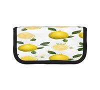 ZXMDZTSS Fresh Tropical Lemons - Trousse à stylos en toile - Design élégant bicolore | Organiseur de maquillage et de papeterie pour l'école, les voyages, Noir , Taille unique, Sac de voyage
