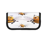 ZXMDZTSS Funny Bees - Trousse à stylos en toile - Design élégant bicolore | Organiseur de maquillage et de papeterie pour l'école, les voyages, Noir , Taille unique, Sac de voyage