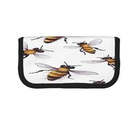 ZXMDZTSS Funny Bees - Trousse à stylos en toile - Design élégant bicolore | Organiseur de maquillage et de papeterie pour l'école, les voyages, Noir , Taille unique, Sac de voyage