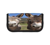 ZXMDZTSS Funny Donkeys - Trousse à stylos en toile - Design élégant bicolore | Organiseur de maquillage et de papeterie pour l'école, les voyages, Noir , Taille unique, Sac de voyage