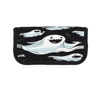 ZXMDZTSS Funny White Ghost - Trousse à stylos en toile - Design élégant bicolore | Organiseur de maquillage et de papeterie pour l'école, les voyages, Noir , Taille unique, Sac de voyage