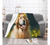 ZXMDZTSS Golden Retriever Couverture en flanelle douce et légère pour lit, canapé, camping, voyage, 127 x 101,6 cm