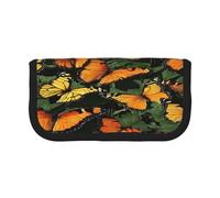 ZXMDZTSS Heaps of Orange Monarch Butterflies - Trousse à stylos en toile - Design élégant bicolore | Organiseur de maquillage et de papeterie pour l'école, les voyages, Noir , Taille unique, Sac de