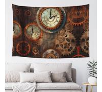 ZXMDZTSS Horloges et engrenages - Grande tapisserie murale imprimée de style bohème - 152,4 x 101,6 cm - Décoration de chambre légère avec crochets - Pour chambre à coucher et salon.