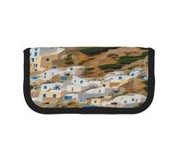 ZXMDZTSS Impression de l'architecture grecque - Trousse à stylos en toile - Design élégant bicolore | Organiseur de maquillage et de papeterie pour l'école, les voyages, Noir , Taille unique, Sac de
