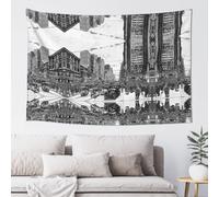 ZXMDZTSS Impression Love from New York - Grande tapisserie murale 152,4 x 101,6 cm - Décoration de chambre bohème légère avec crochets pour chambre à coucher et salon.