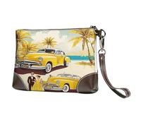 ZXMDZTSS Island of Cuba - Pochette en cuir véritable de qualité supérieure avec dragonne convertible - 20,3 x 14 x 3,8 cm - Design compact pour femme, prêt à offrir - Résistant à l'eau