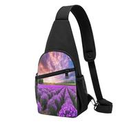 ZXMDZTSS Lavender fields - Sac à bandoulière décontracté imprimé avec sangle réglable, design anti-plis pour voyage, extérieur et usage quotidien