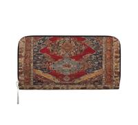 ZXMDZTSS Lodge Bear Deer Fish - Portefeuille en cuir véritable à fermeture éclair pour femme avec poche pour téléphone - Pochette élégante pour un usage quotidien, les voyages et les cadeaux (design